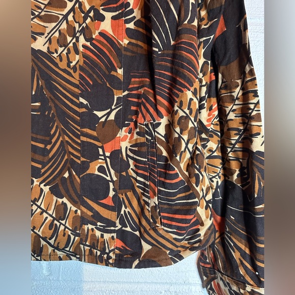 Vintage Company Collection brown, black & orange jacket/top w/pockets. Size 16 - Picture 2 of 5